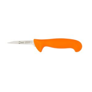 3-inch Orange boning knife with an orange handle that is specifically designed for the professional chef.